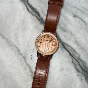 Original Grain Brown Leather Strap Watch